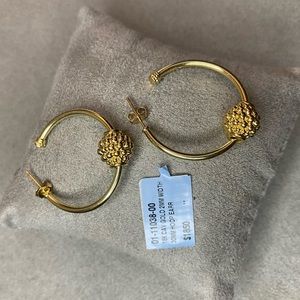 LAGOS 18k GOLD SMALL CAVIAR BALL HOOP EARRINGS